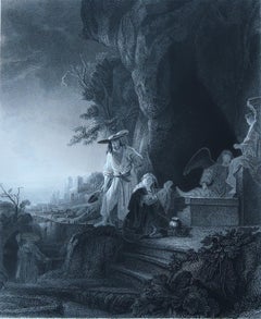 Antique Print After Rembrandt, "Noli Me Tangere", C.1850