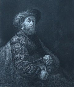 Antique Print After Rembrandt. Portrait of Jew, C.1850