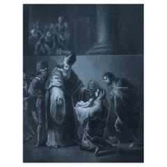 Antique Print After Rembrandt, the Presentation in the Temple, C.1850