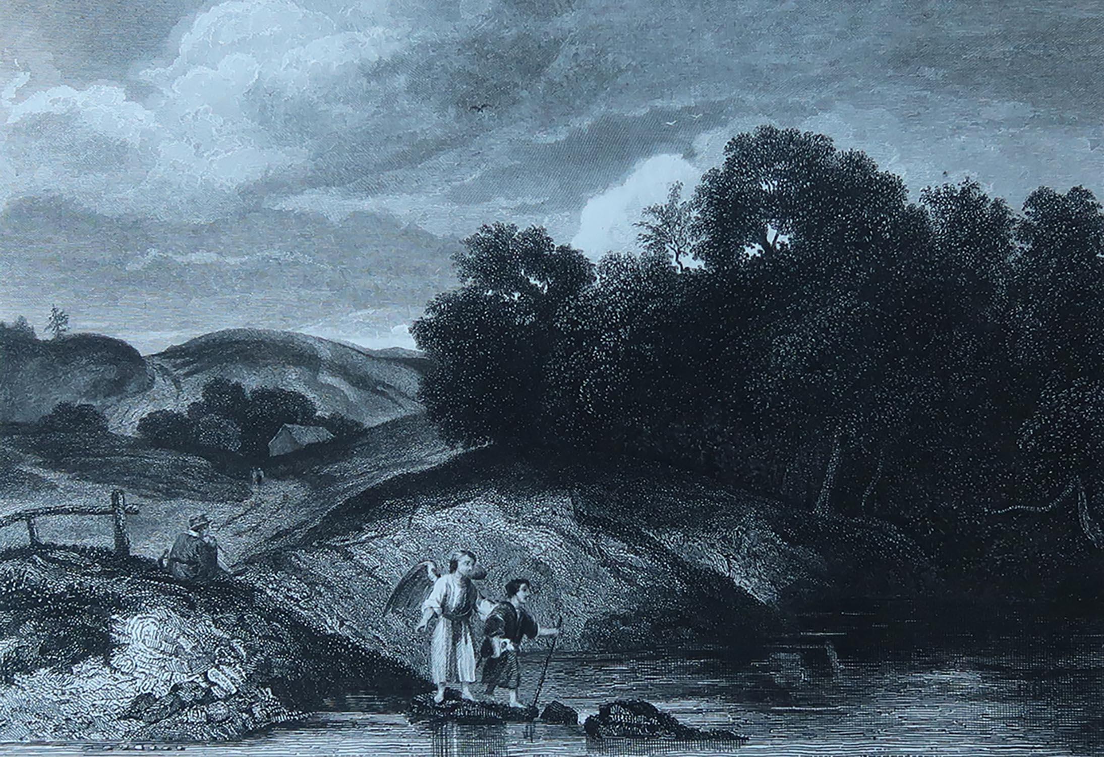 Magnifique image d'après Rembrandt.

Gravure en acier fin. 

Publié par Jones & Co, Londres. C.1850

Non encadré.

