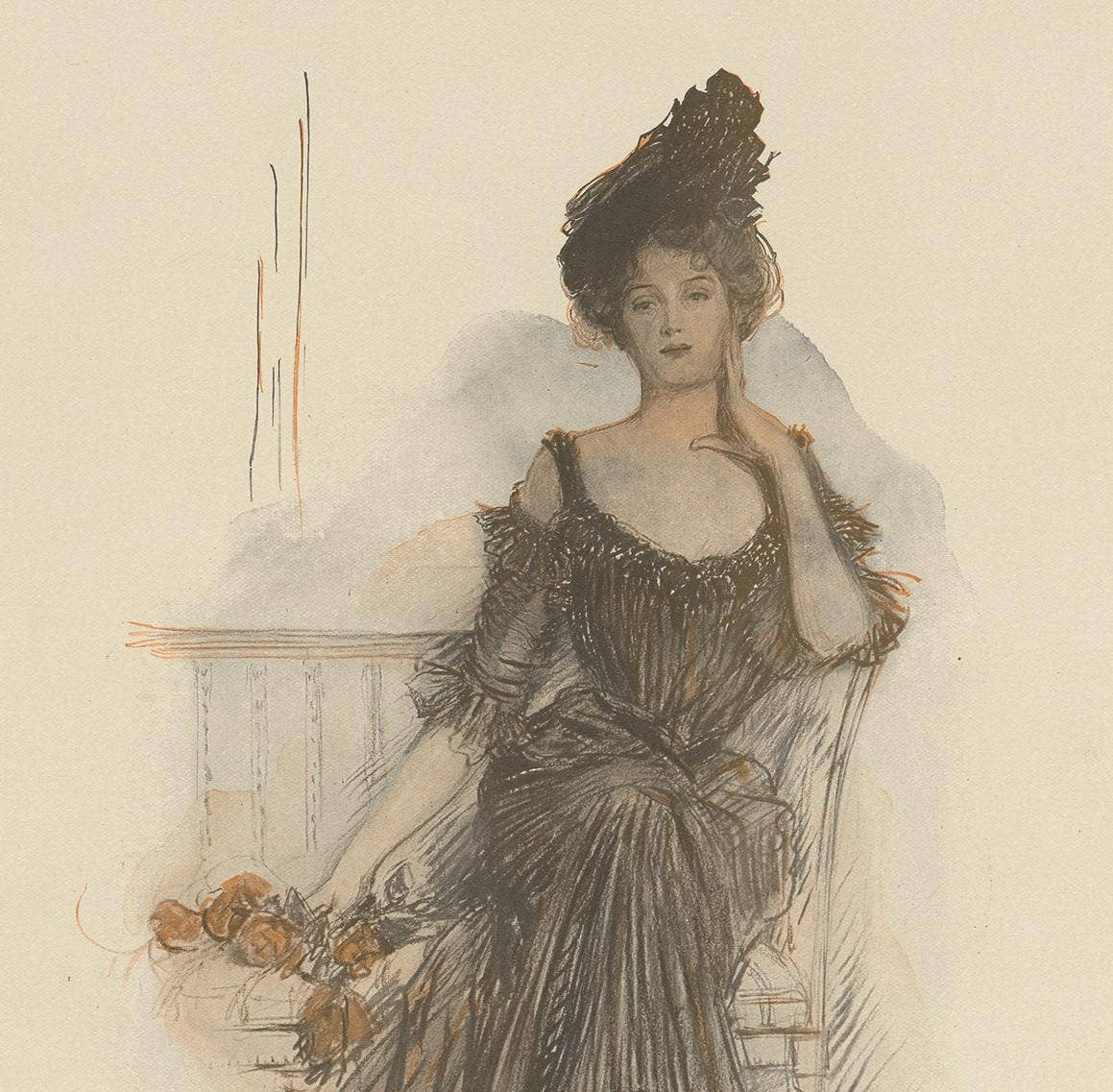Antique Print 'American Beauties' Made after A. Sterner '1908'