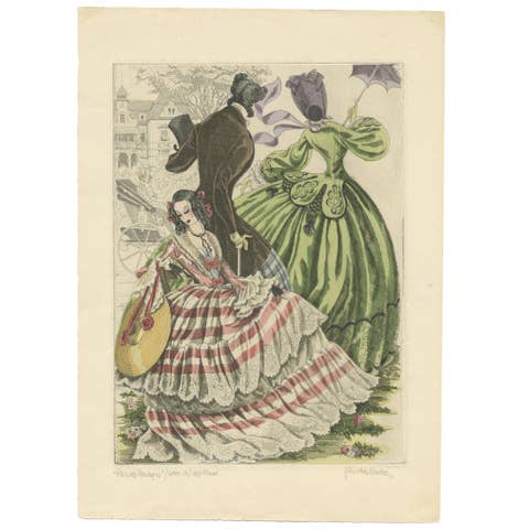 Antique Fashion Print by Kurt Hilscher, circa 1930