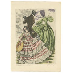 Antique Fashion Print by Kurt Hilscher, circa 1930