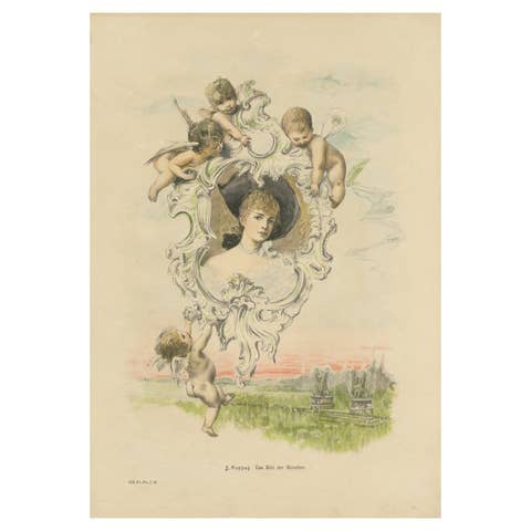 Antique Print 'Das Bild der Geliebten' after Koppay 'c.1850'