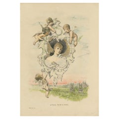 Antiker Druck „Das Bild der Geliebten“ nach Koppay, um 1850