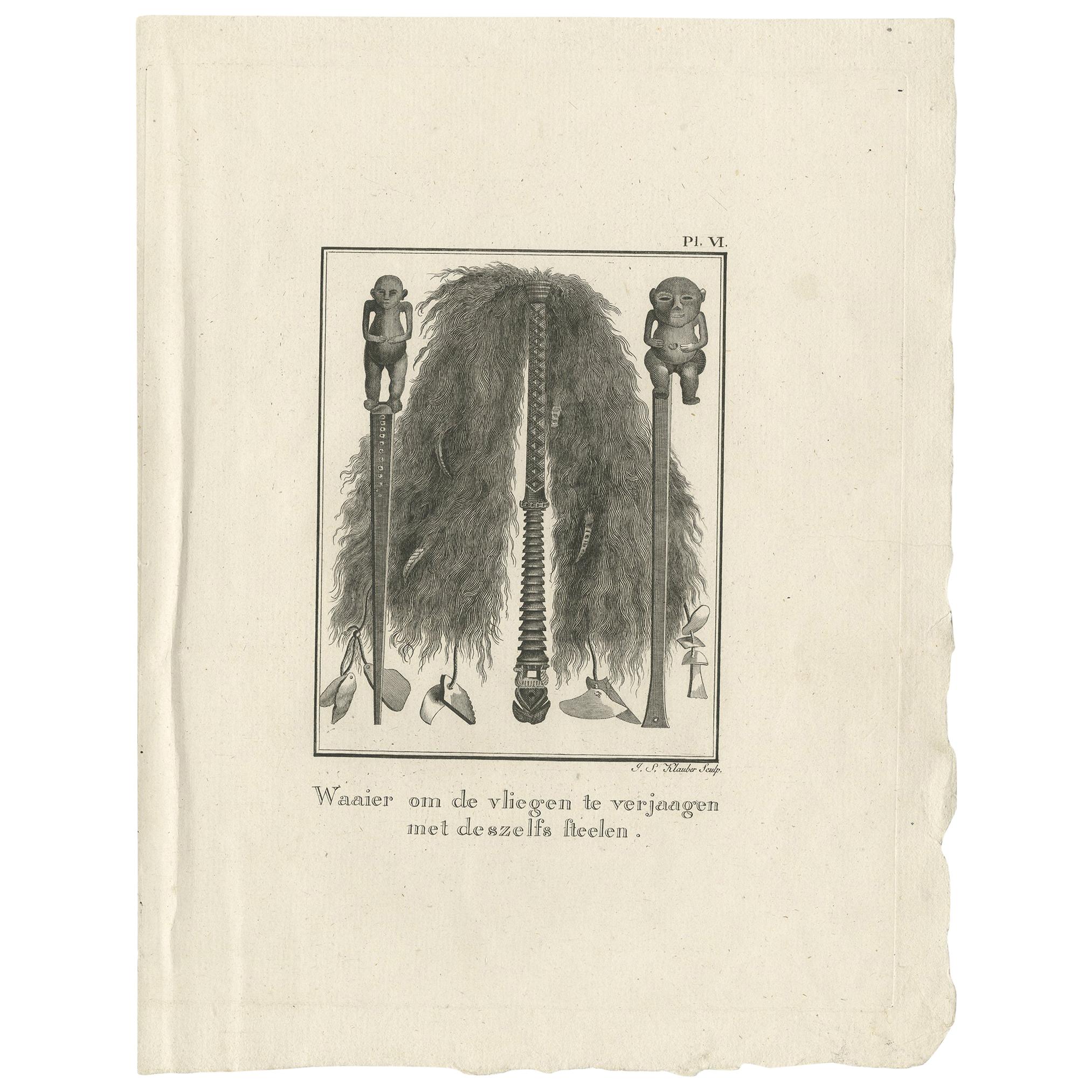 Antique Print Depicting a Tool to Repel Mosquitoes by Cook, 1803 For Sale