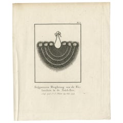 Antiker Druck mit der Darstellung eines Teils eines einheimischen Kostüms von Cook, 1803