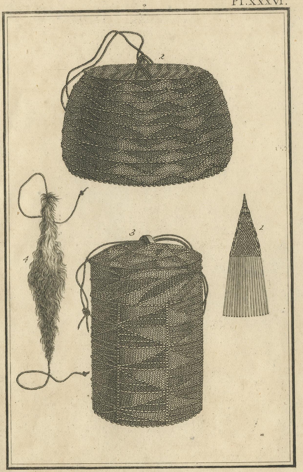 Dutch Antique Print Depicting Tools of the Friendly Islands by Cook, 1803 For Sale