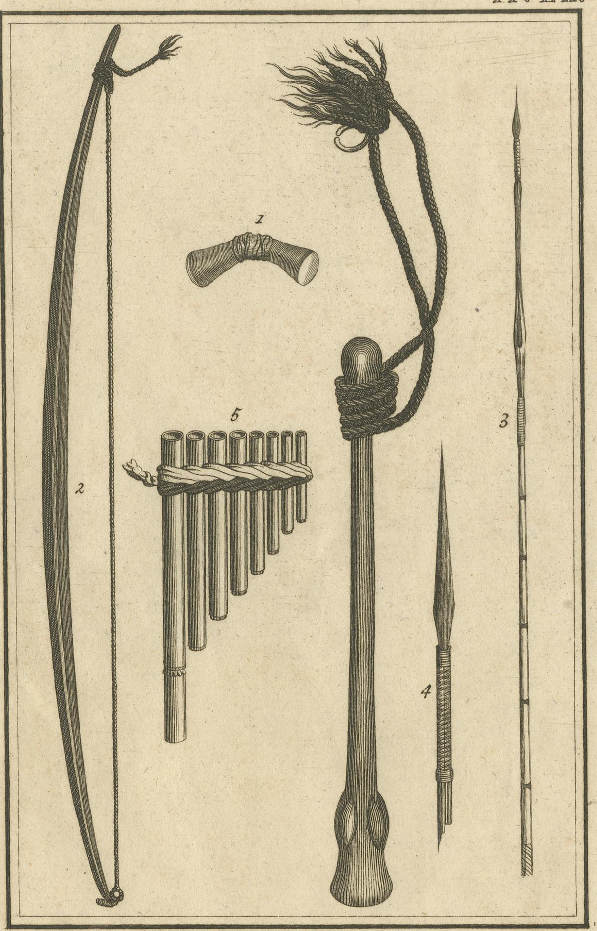 Dutch Antique Print Depicting Tools of the New Hebrides by Cook, 1803 For Sale
