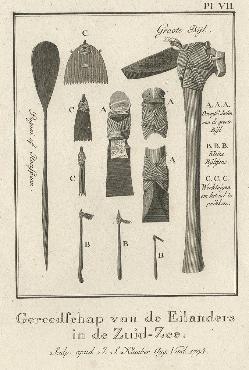 Antique Print depicting various Tools by Cook, 1803