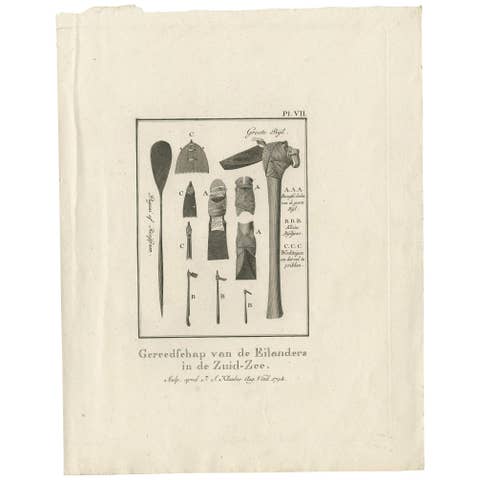 Antique Print depicting various Tools by Cook, 1803