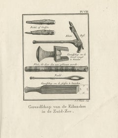 Antique Print Depicting Various Tools II by Cook, 1803