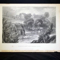 Antique Print, "Eggleston Abbey", Near Barnard Castle