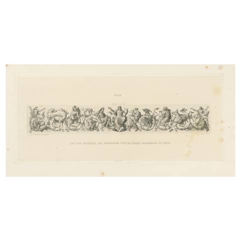 Antique Print 'Frieze' of the Curtain in the New Opera House in Vienna