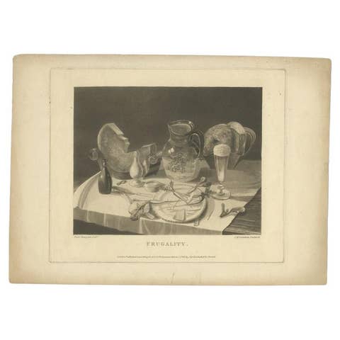 Antique Print 'Frugality' by Delattre, 1796