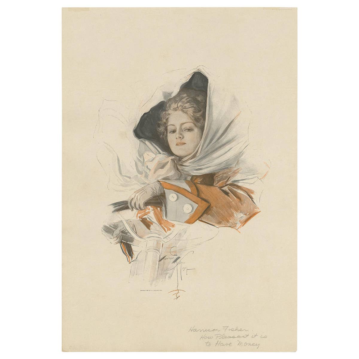 Antique Print 'How Pleasant it is to Have Money' Made after H. Fisher, 1908