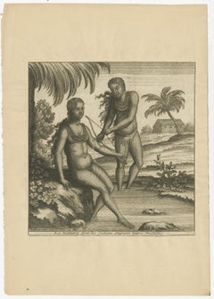 Antique Print Illustrating How the Indians Cure Their Sick People