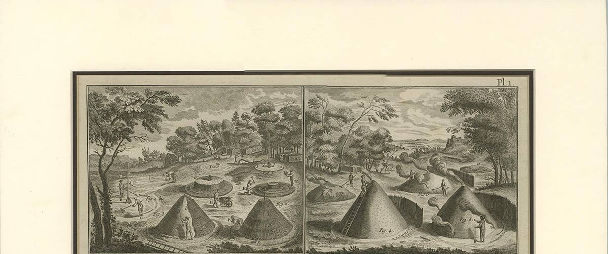Antique Print Illustrating the Usage of Charcoal by R. Benard, 1779