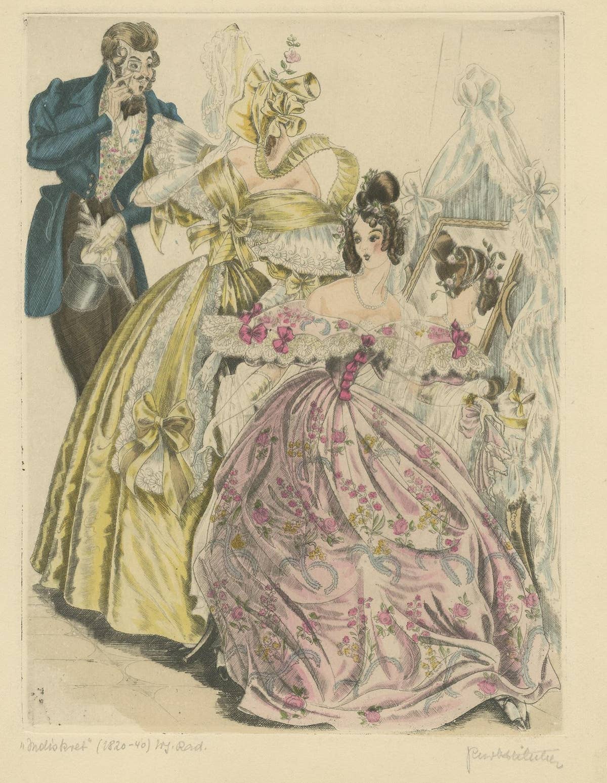 Antique Print 'Indiskret' by Kurt Hilscher, circa 1930