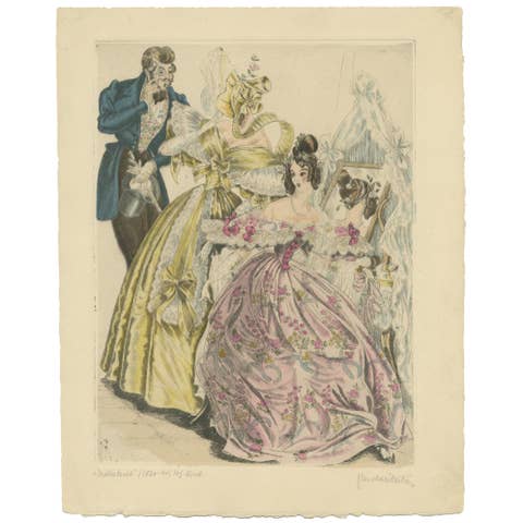 Antique Print 'Indiskret' by Kurt Hilscher, circa 1930