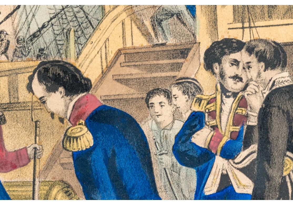 XIXe siècle Impression ancienne Lord Nelson On Board The San Joseph en vente
