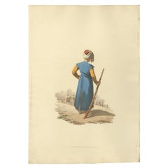 Antiker Druck Mameluke von Konstantinopel, Das militärische Kostüm der Türkei, 1818