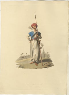 Antique Print Mameluke of Grand Seignior, the Military Costume of Turkey, 1818