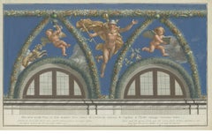 Antique Print Mercury Descending to Earth Made After a Fresco by Raphael, 1693