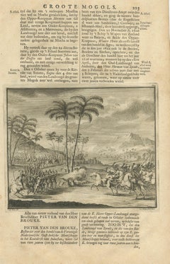 Antique Print of a Battle in the Mughal Empire by Valentijn, 1726
