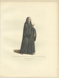 Antique Print of a Benedictine Monk by Bonnard, '1860'