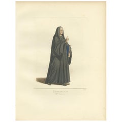 Antique Print of a Benedictine Monk by Bonnard, '1860'
