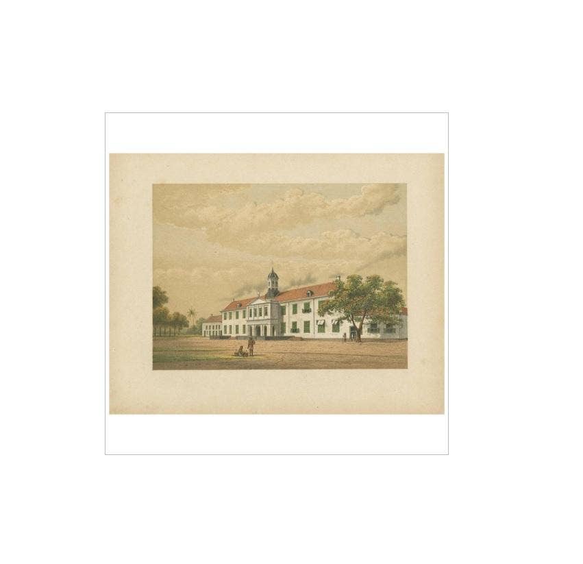 Antique Print of a Building in Batavia 'Indonesia' by M.T.H. Perelaer, 1888