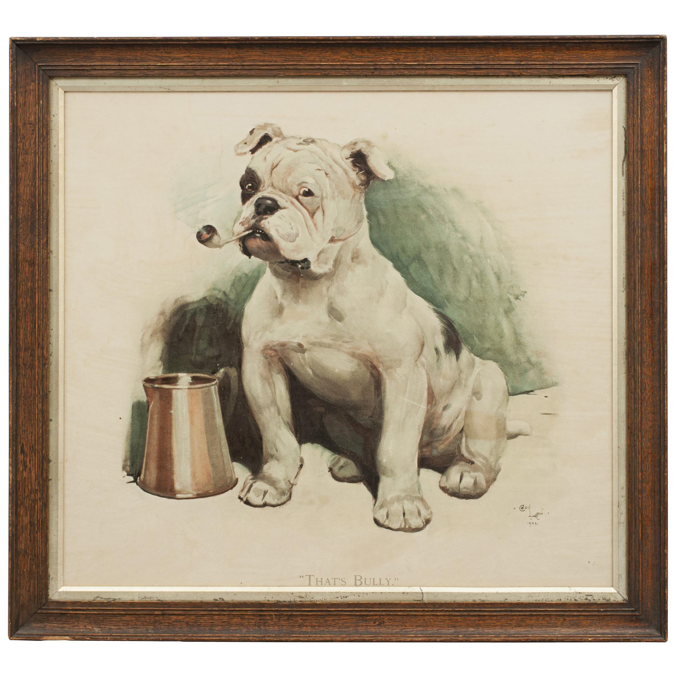 Antique Print of a Bulldog after Cecil Aldin, That's Bully, circa 1900