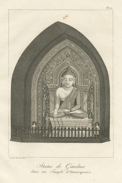 Antique Print of a Burman Buddha by Symes, 1800
