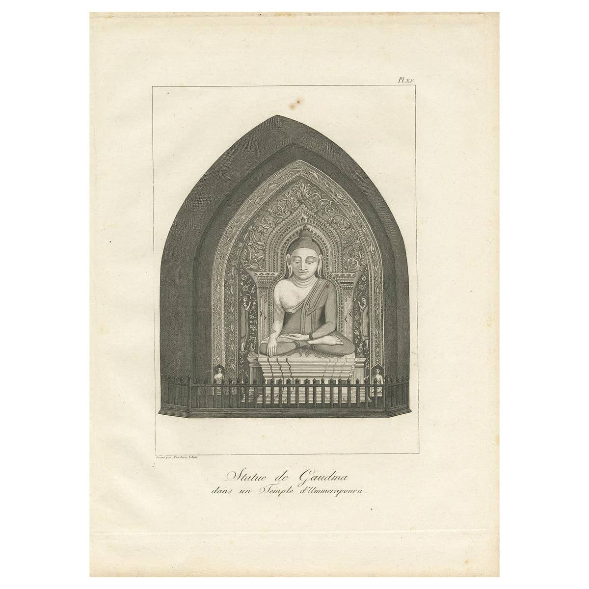 Antique Print of a Burman Buddha by Symes, 1800