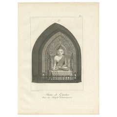 Antique Print of a Burman Buddha by Symes '1800'