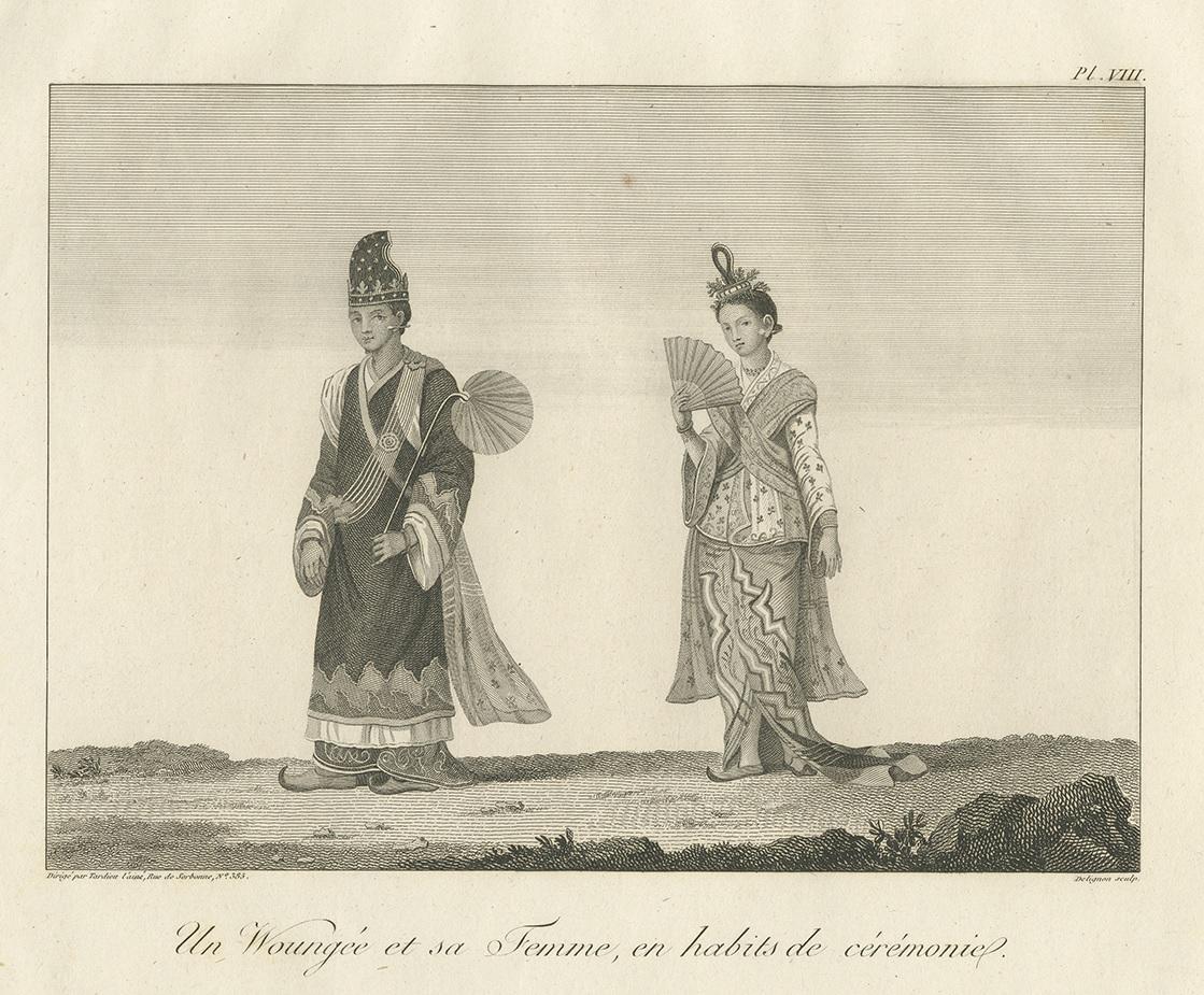 Antique Print of a Burmese member of the Council of State by Symes (1800) In Good Condition For Sale In Langweer, NL