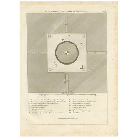Original Antique Engraving of a Burmese Temple, ca.1800