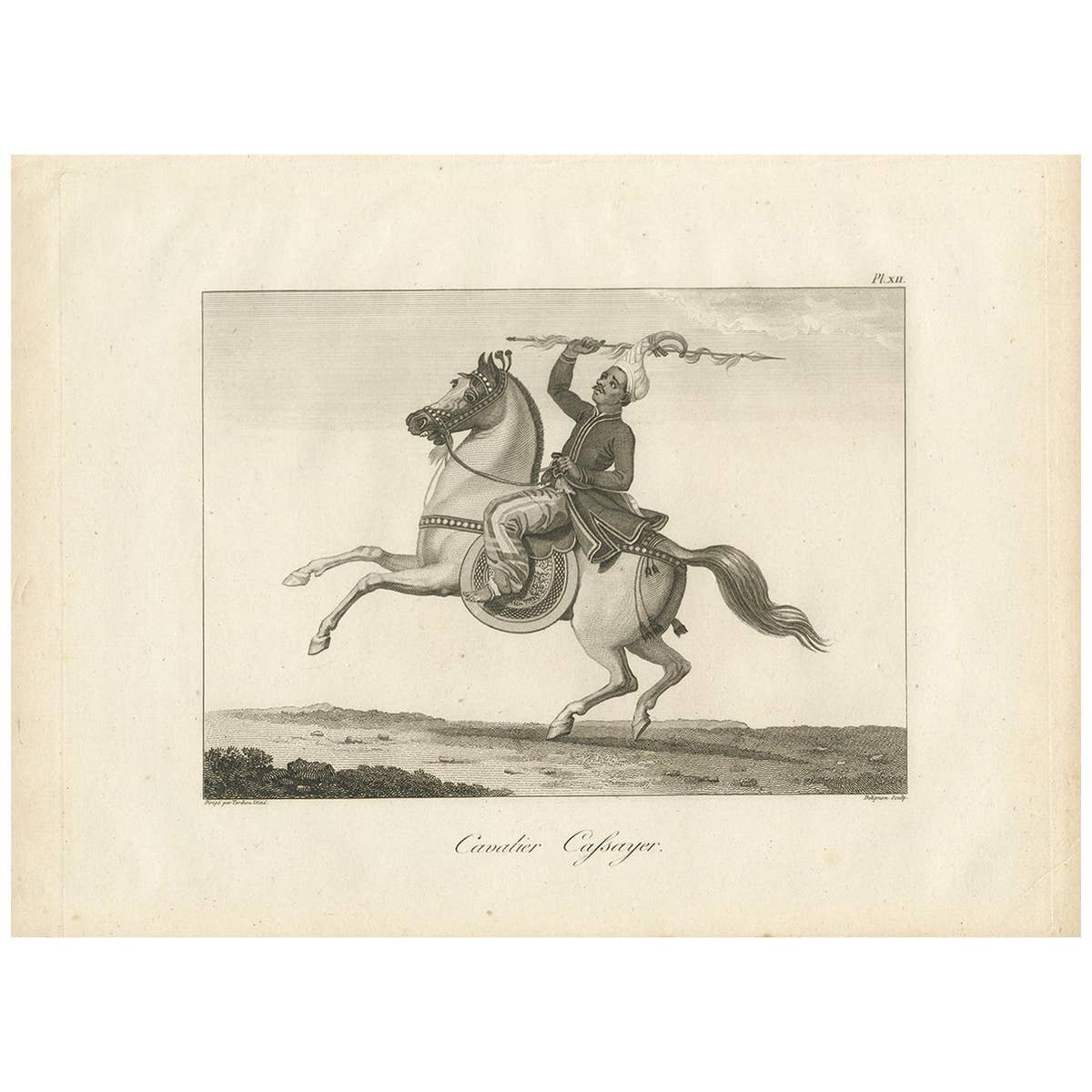 Antique Print of a Burmese Warrior by Symes, 1800