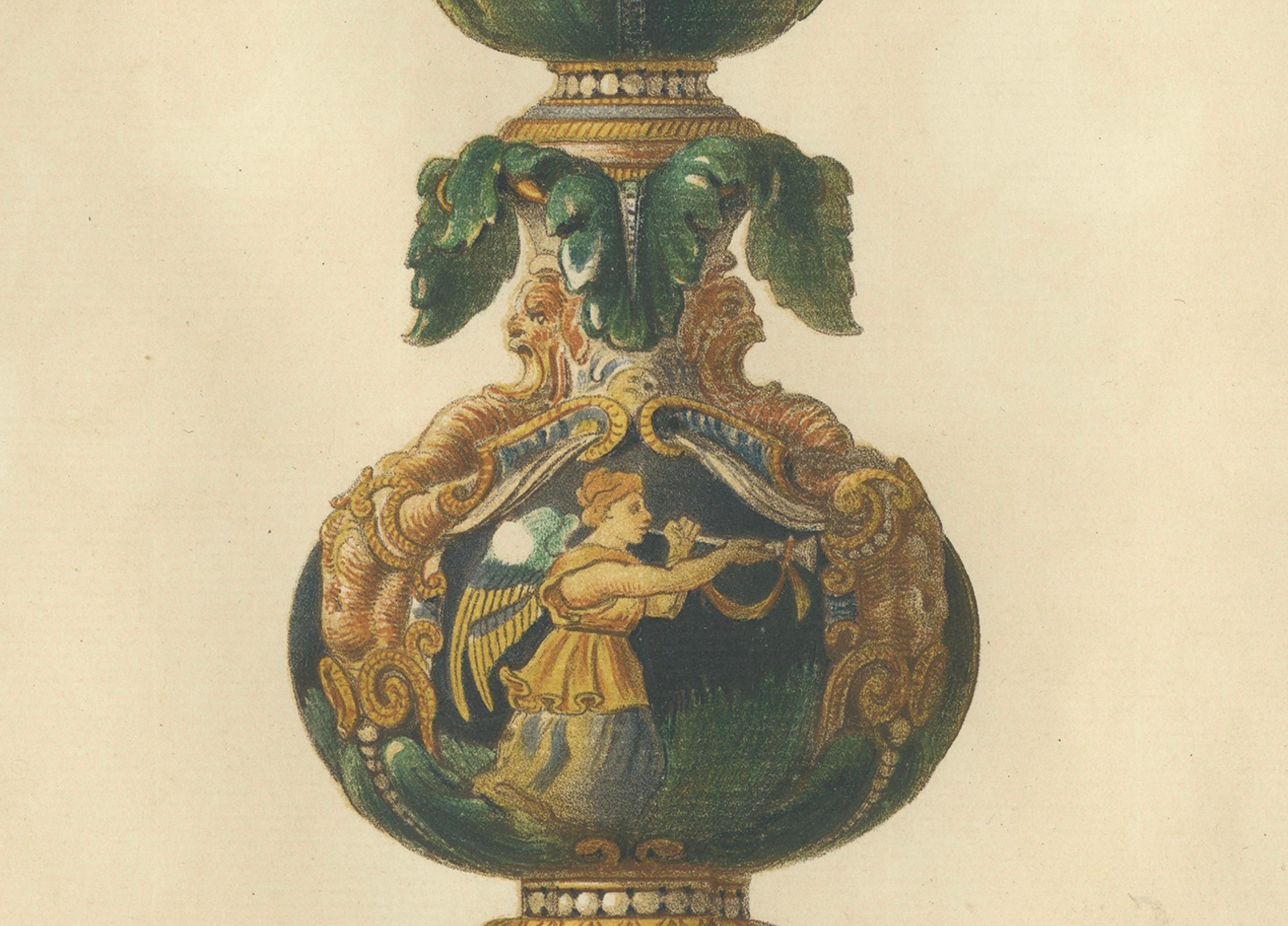 Impression ancienne d'un bougeoir de M. Le Marquis d'Azeglio par Delange '1869' en vente 1