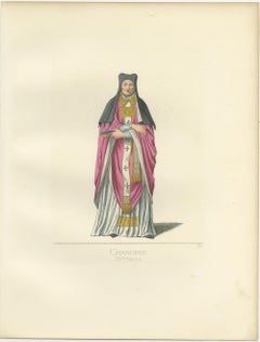 Antique Print of a Canon Nun by Bonnard, '1860'