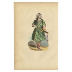 Antique Print of a Carian, an ancient inhabitant of Caria in Southwest Anatolia