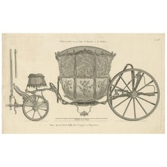 Antique Print of a Carriage by J.B. De Poilly, circa 1760