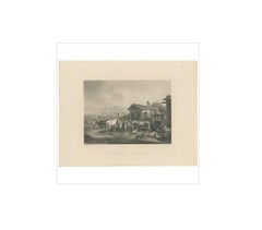 Antique Print of a Cattle Market by A. Carse, circa 1850