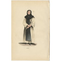 Antiker Druck eines Celestine-Stils, eines römisch-katholischen Monastikerordens, 1845