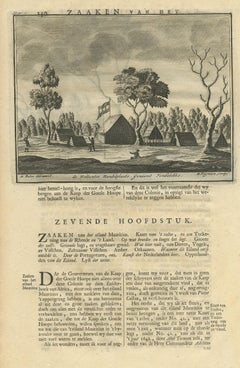 Antique Print of a Cemetery and Trade Post in Madagascar by Valentijn, '1726'