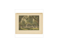 Antique Print of a Cemetery in Bontowala by M.T.H. Perelaer, 1888