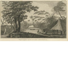 Antique Print of a Cemetery on Amsterdam Island by Klauber, circa 1810