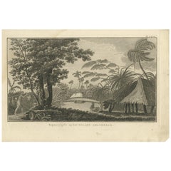 Antique Print of a Cemetery on Amsterdam Island by Klauber, circa 1810