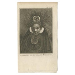 Antique Print of a Chief of the Island Christina, the Marquesas Islands, 1803
